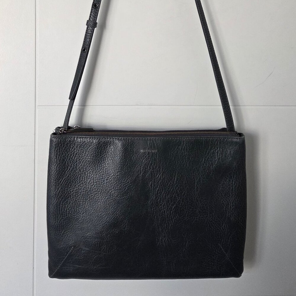 Grey Matt and Nat crossbody two pocket purse (discontinued style)